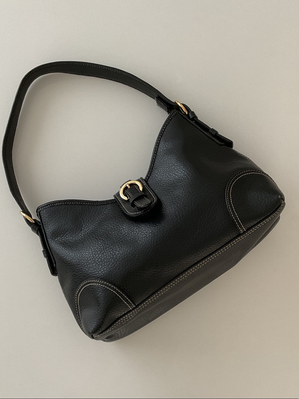 croft & barrow Black Shoulder Bag with Gold Hardware
